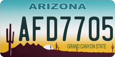 AZ license plate AFD7705