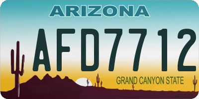 AZ license plate AFD7712