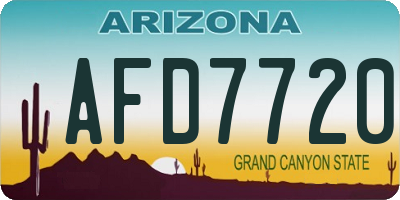 AZ license plate AFD7720