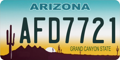 AZ license plate AFD7721