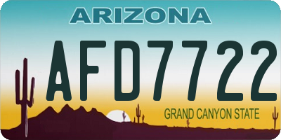 AZ license plate AFD7722