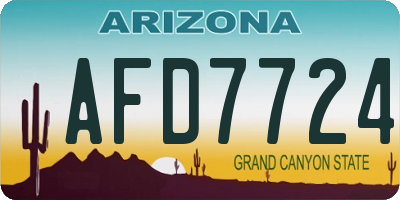 AZ license plate AFD7724