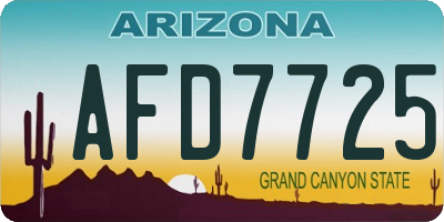 AZ license plate AFD7725