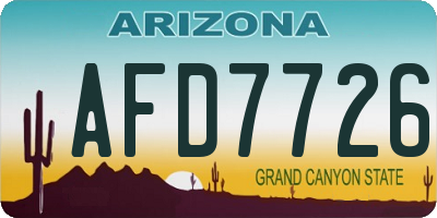 AZ license plate AFD7726