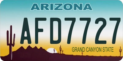 AZ license plate AFD7727