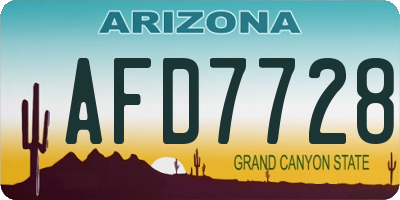 AZ license plate AFD7728