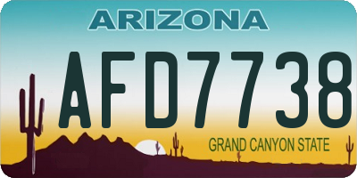 AZ license plate AFD7738
