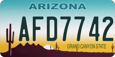 AZ license plate AFD7742