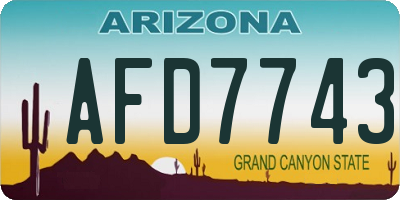 AZ license plate AFD7743