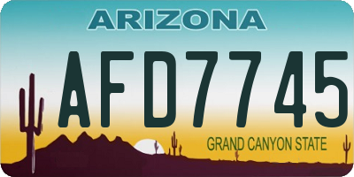 AZ license plate AFD7745
