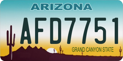 AZ license plate AFD7751