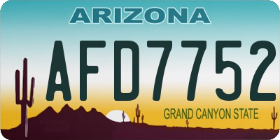 AZ license plate AFD7752