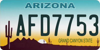 AZ license plate AFD7753