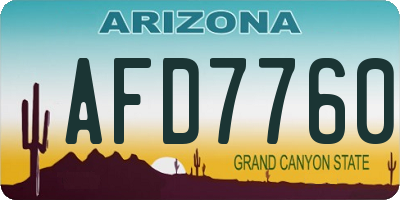 AZ license plate AFD7760