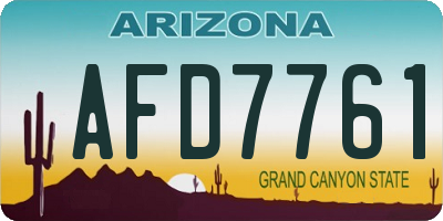 AZ license plate AFD7761