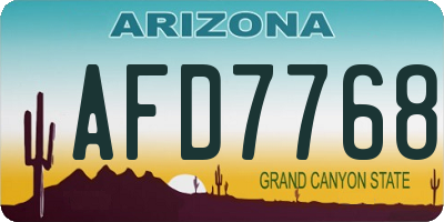 AZ license plate AFD7768