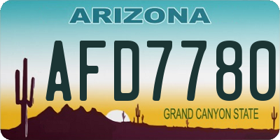 AZ license plate AFD7780