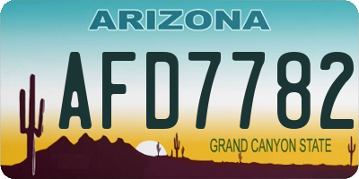 AZ license plate AFD7782