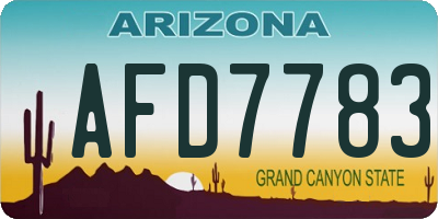 AZ license plate AFD7783