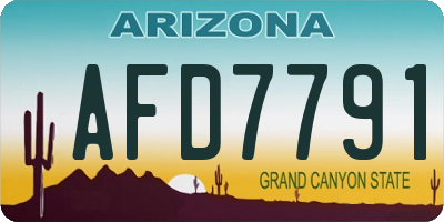 AZ license plate AFD7791