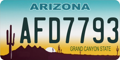 AZ license plate AFD7793
