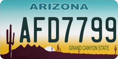 AZ license plate AFD7799