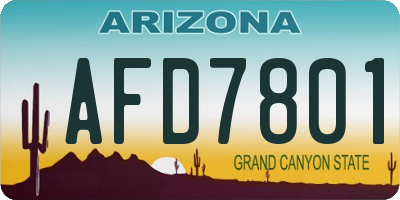 AZ license plate AFD7801