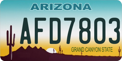 AZ license plate AFD7803