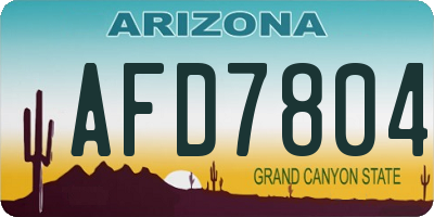 AZ license plate AFD7804