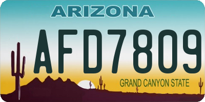 AZ license plate AFD7809