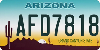 AZ license plate AFD7818