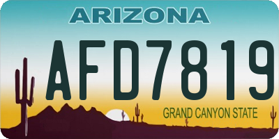 AZ license plate AFD7819