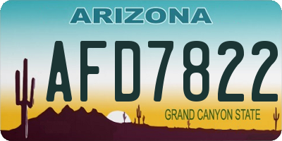 AZ license plate AFD7822