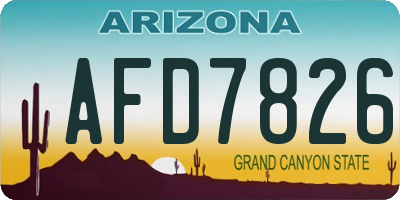AZ license plate AFD7826