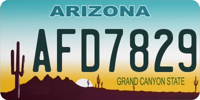 AZ license plate AFD7829