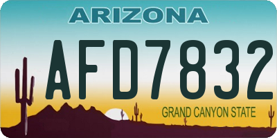 AZ license plate AFD7832