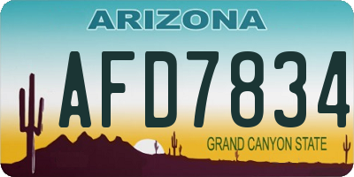 AZ license plate AFD7834