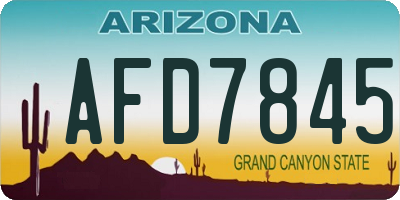 AZ license plate AFD7845