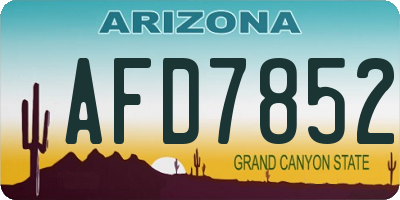 AZ license plate AFD7852