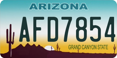 AZ license plate AFD7854