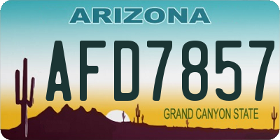 AZ license plate AFD7857
