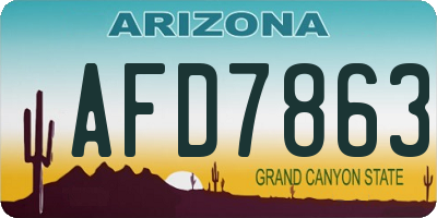 AZ license plate AFD7863
