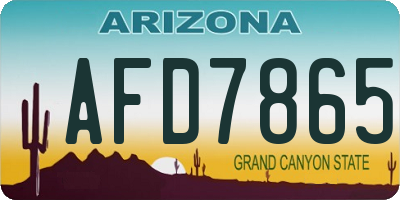 AZ license plate AFD7865