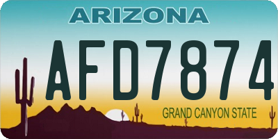 AZ license plate AFD7874