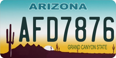 AZ license plate AFD7876