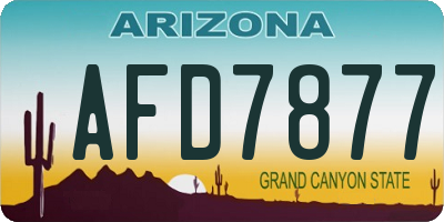 AZ license plate AFD7877