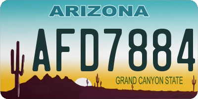 AZ license plate AFD7884