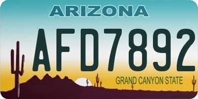 AZ license plate AFD7892