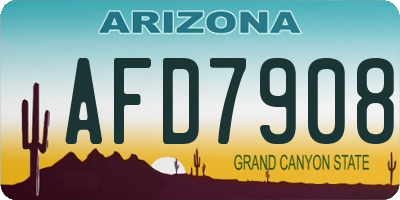 AZ license plate AFD7908