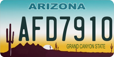 AZ license plate AFD7910